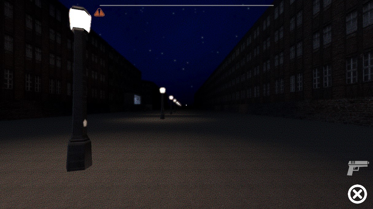 Residential street at night with a single street lamp